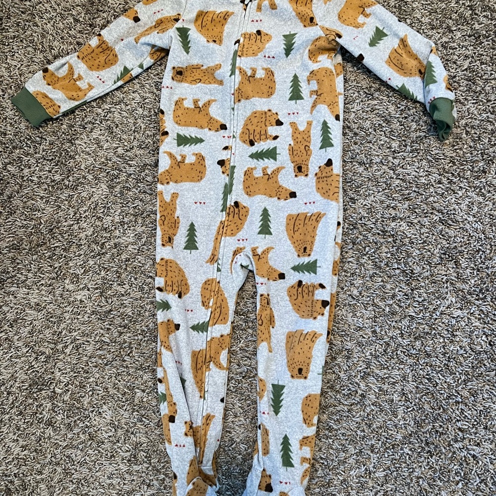 Winter fleece bear pajamas